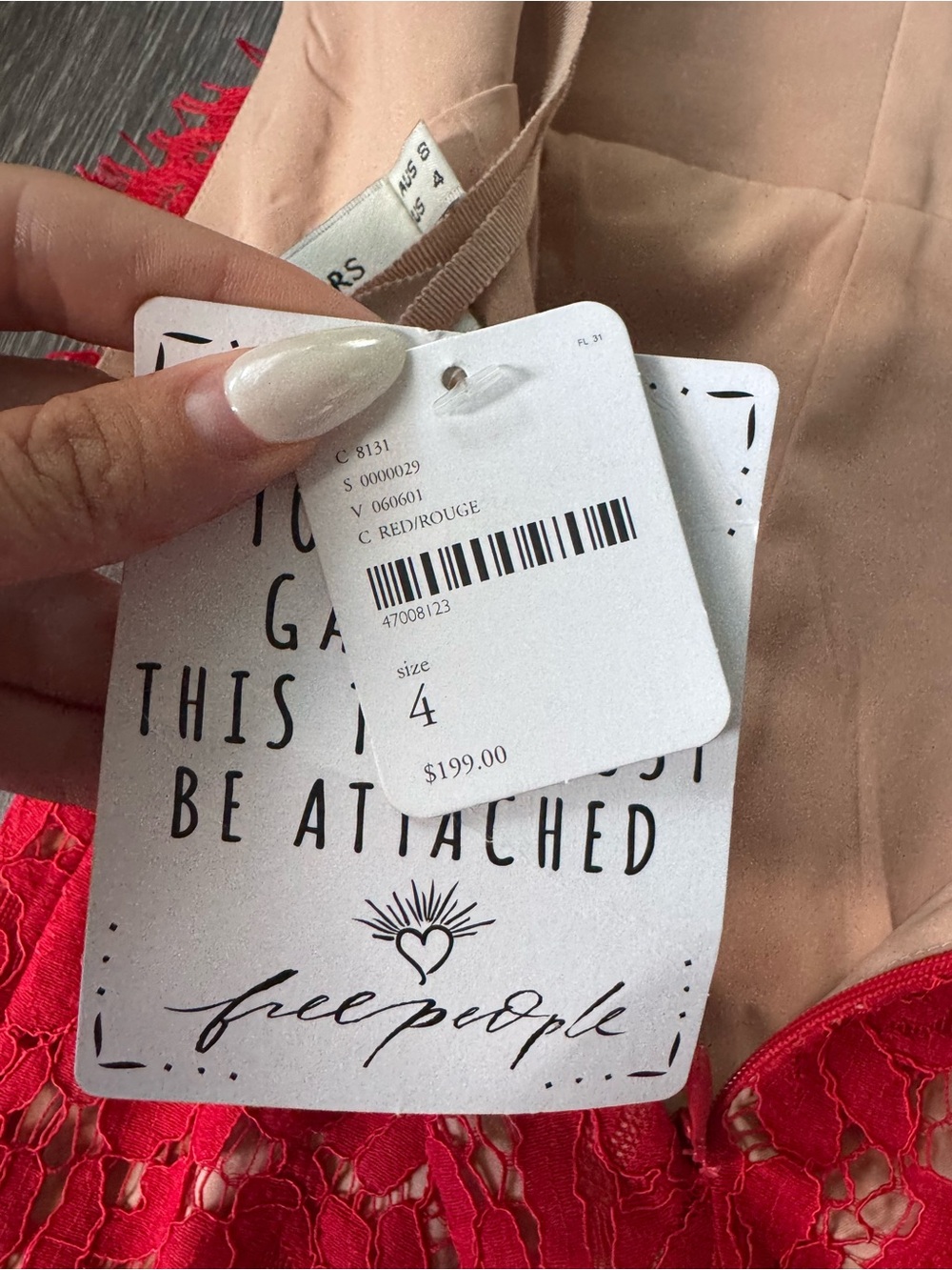 Free People X Fame & Partners Red Lace Dress | Backless NWT Size 4 - Picture 12 of 16